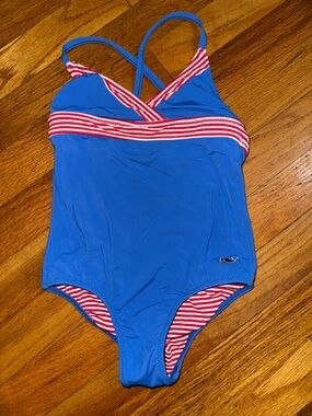 Vineyard Vines Girls Blue/Red Bathing Suit XS